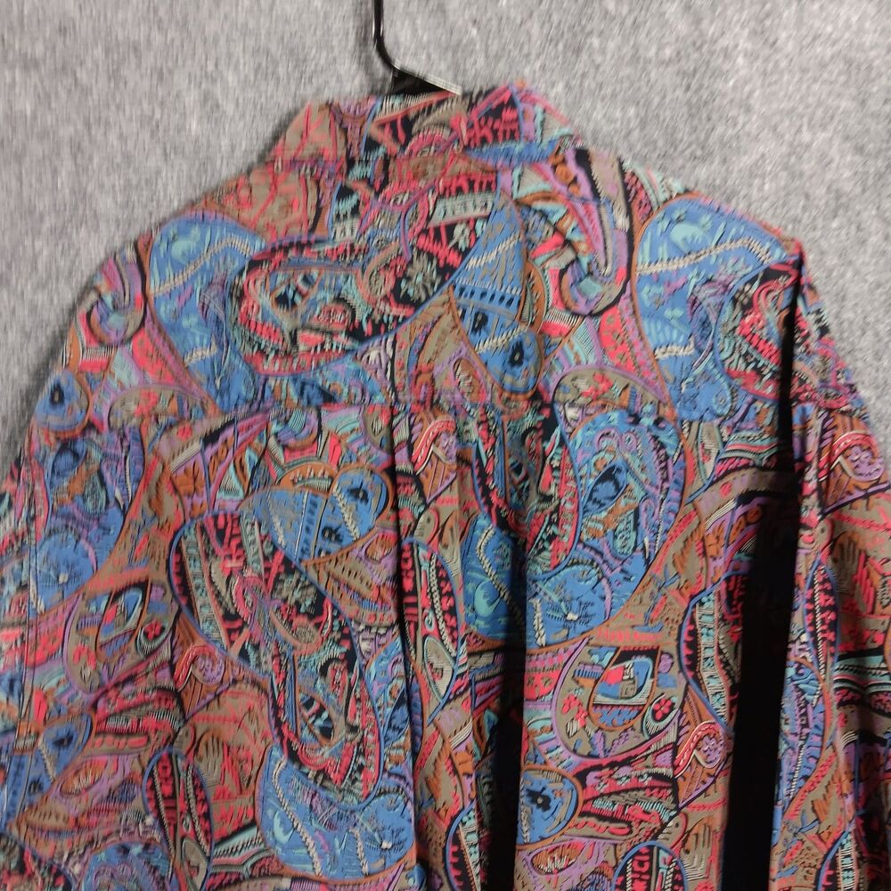 ENRO Shirt Mens 2XL Multicolor Paisley Print‎ Cotton Long Sleeve Button Down - Picture 16 of 16